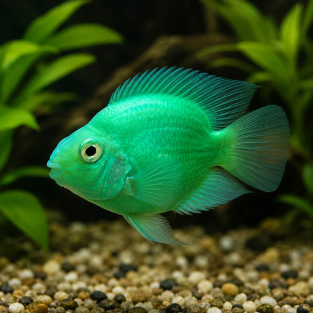 Cichlasoma Parrot vert - cichlidé perroquet hybride vert chez Aquaplante