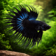 Betta splendens Crowntail Black mix