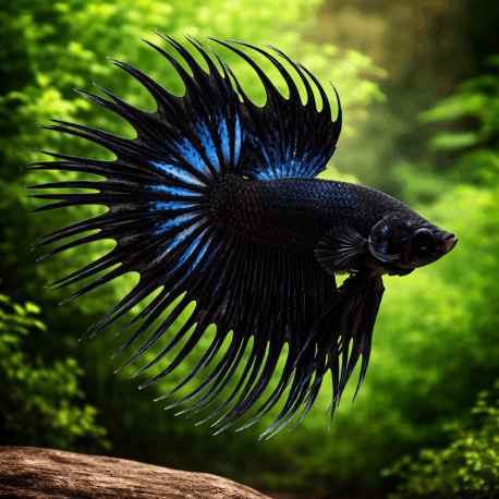 Betta splendens Crowntail Black mix