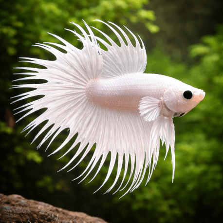 Betta splendens Crowntail white mix
