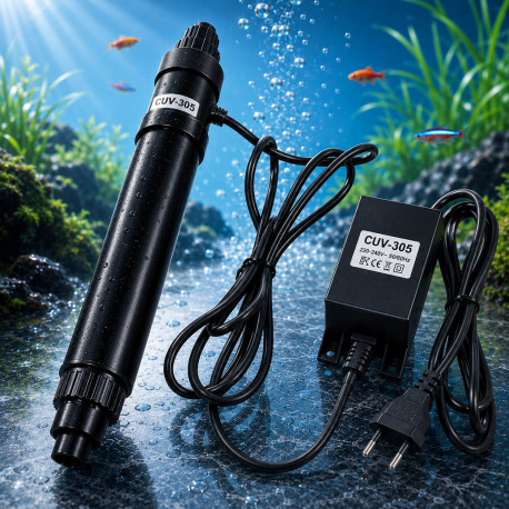 Sunsun CUV-305 stérilisateur UV-C 5W submersible pour aquarium jusqu'à 100 L