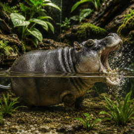 SUPERFISH Hippo Deco Air S - Décoration mobile aquarium