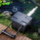 Dimensions SunSun CUV-136 : longueur 480 mm, raccords Ø 19 à 38 mm, câble 5 m