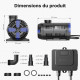 Sunsun CET-15000 dimensions de la pompe de bassin et raccords