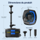 SunSun CUF-5800 dimensions hauteur reglable 579 a 734 mm