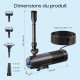 SunSun CUP-359 dimensions et raccords de la pompe de bassin