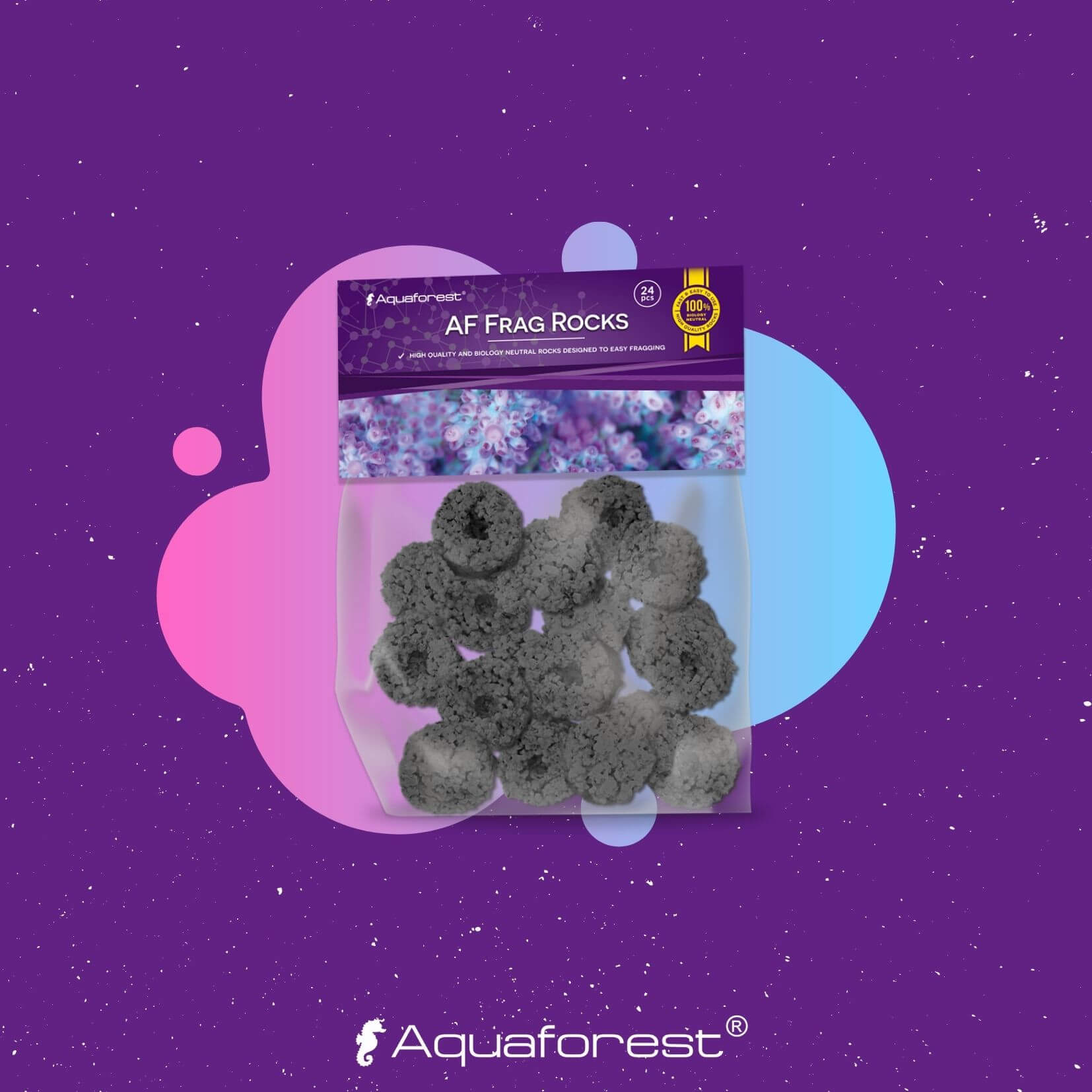 AquaForest AF Frags Rocks Black 24pcs