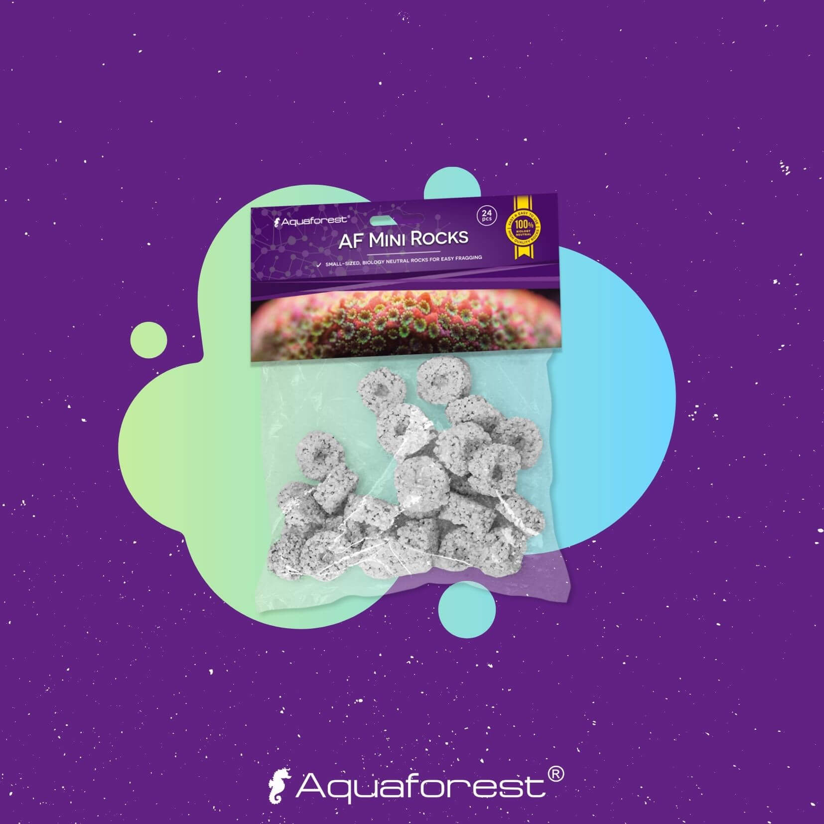 AquaForest AF Mini Rocks White 24pcs