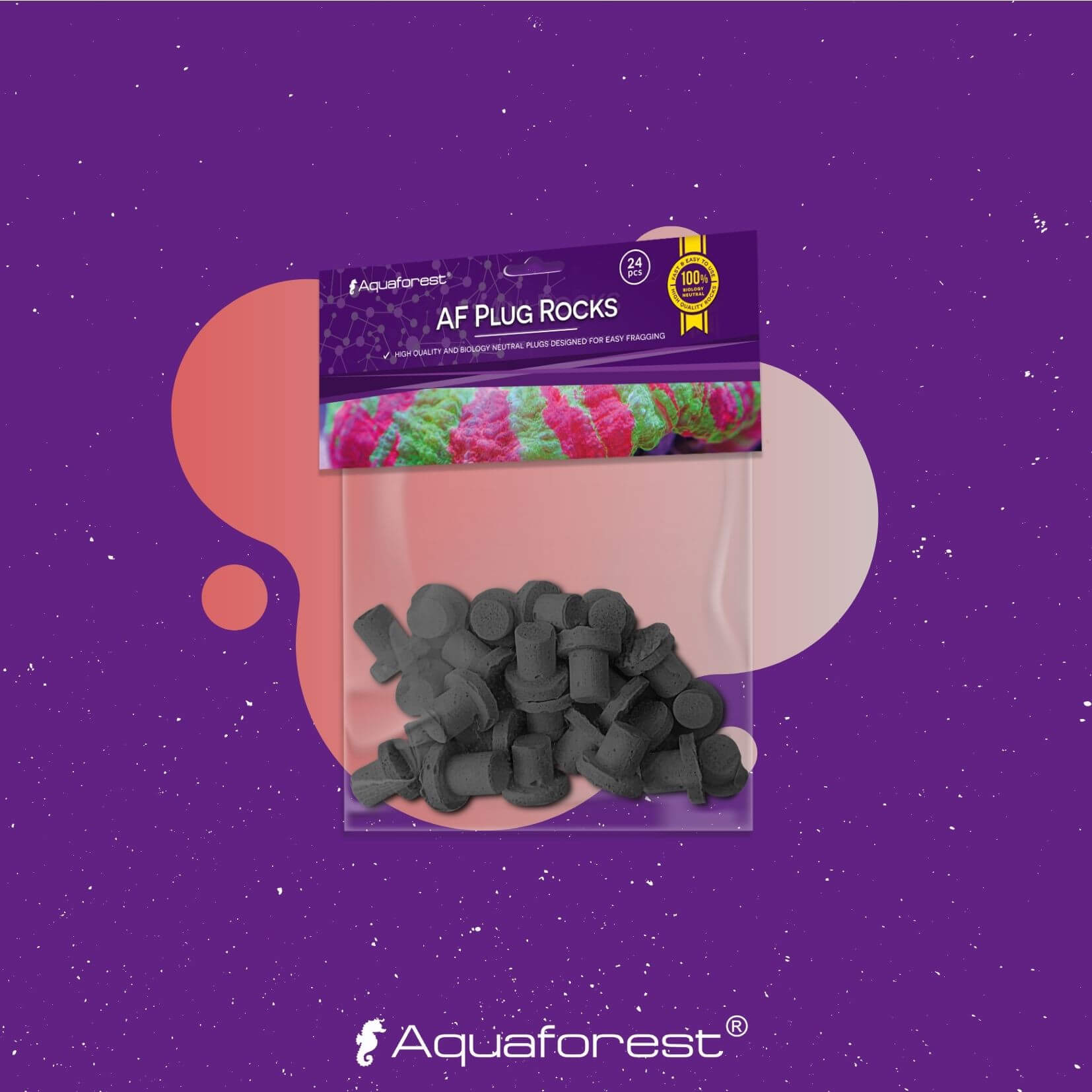 AquaForest AF Plug Rocks Black 24pcs