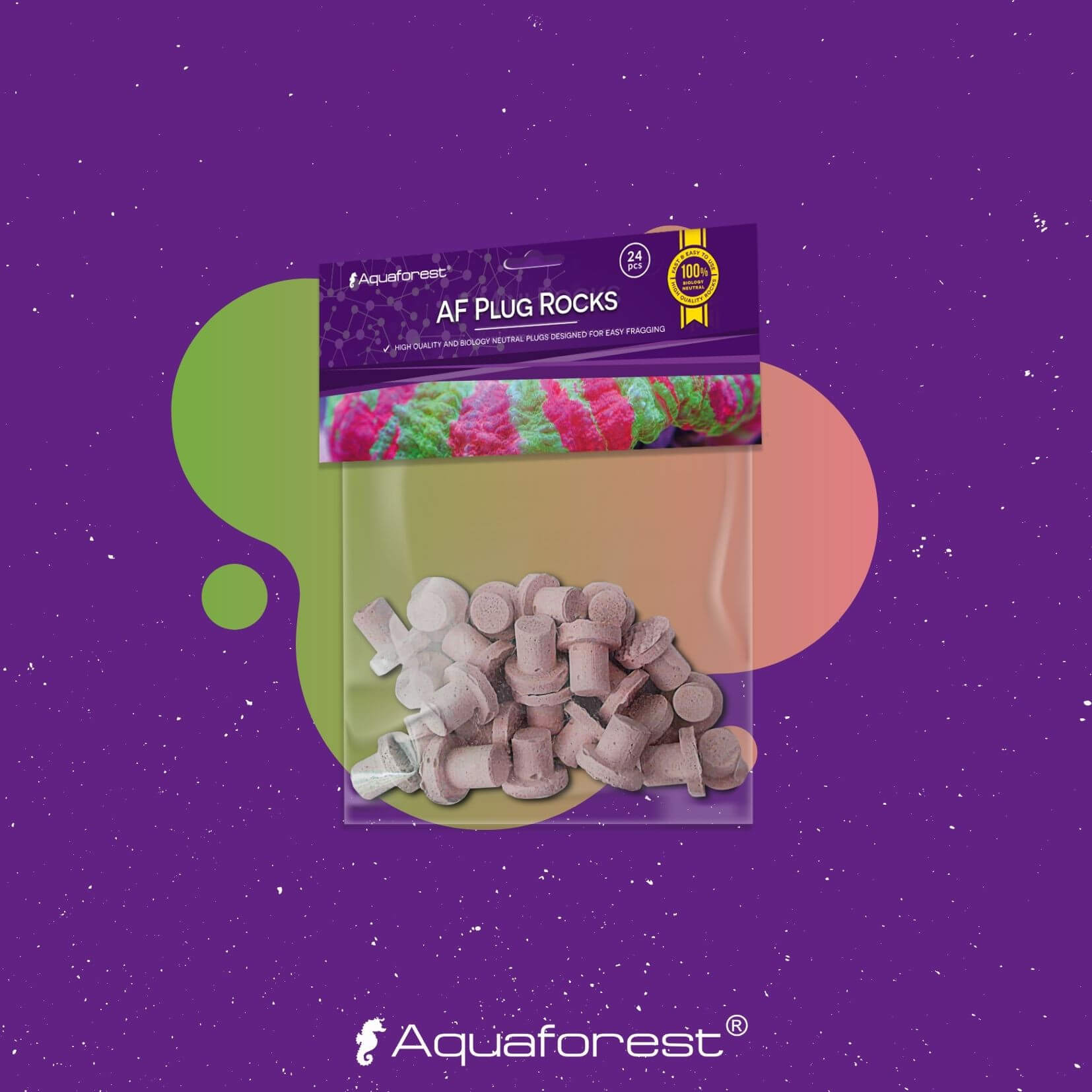 AquaForest AF Plug Rocks Purple 24pcs