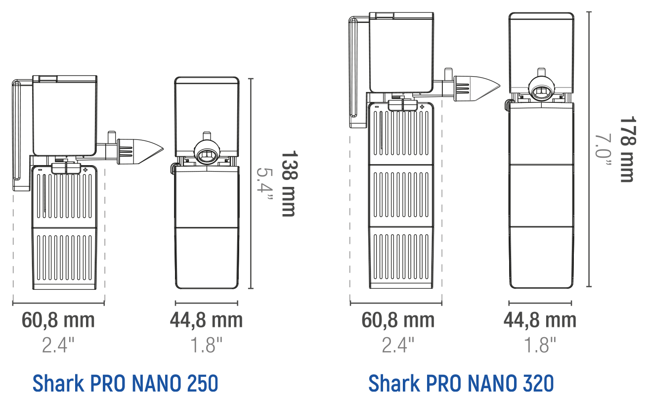 Vue éclatée des pièces composants le filtre interne SICCE Shark Pro Nano 250 et 320 Conformément à la volonté de SICCE de fournir des produits de qualité avec une grande durée de vie, toutes les pièces détachées de ce produit sont disponibles à la vente.